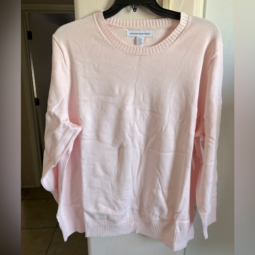 MWT Amazon Essentials Women's Pink Sweater, Size 4XL